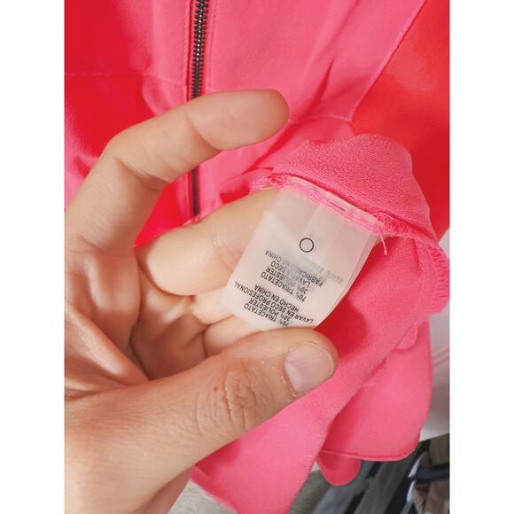 Elie Tahari Colorblock Zipper Sleeveless Mini Dress Pink 0 Feminine Career Bold - Picture 7 of 10